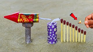 Diwali Rocket And Chitput Vs Matchstick Chain Reaction Domino  Crackers Amazing Experiment 😱 [upl. by Maynord365]