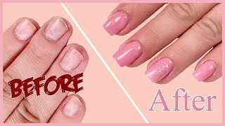 How to Fix Short Bitten Nails with Acrylic Powder  Easy tutorial [upl. by Elockcin]