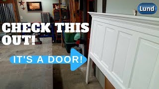 Beautiful DIY HEADBOARD from an old wood door Its EASY [upl. by Eniak]