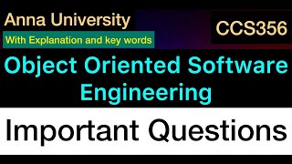 Object Oriented Software Engineering  Important Questions  Anna University  Tamil [upl. by Ardnama]