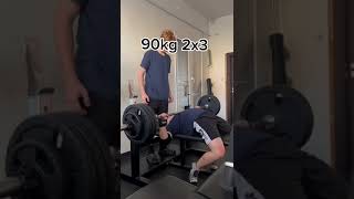 bench press 90KG 3X3 [upl. by Nwadahs]