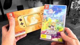 The gold is stunning HYRULE EDITION Switch Lite Unboxing [upl. by Ahsieat916]