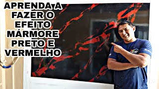 COMO FAZER EFEITO MARMORÁTO EXÓTICOMARMORIZAÇÃO ARTÍSTICA marmore preto [upl. by Earazed]