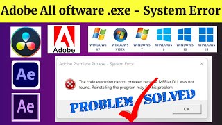 Adobe Premiere Proexe  System Error problem fix  dll missing file error fix  exe  system erro [upl. by Yeniffit]