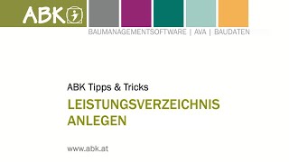 TippampTricks Leistungsverzeichnis anlegen mit ABK8 [upl. by Teraj]