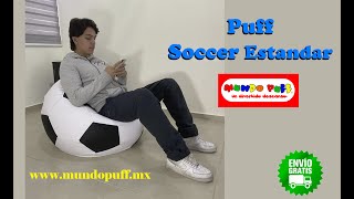 Descansa en un sillón Puff Balon Soccer Estandar adquiérelo en wwwmundiopuffmx mundopuffmexico [upl. by Orwin]