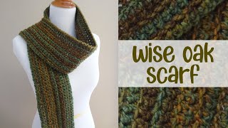 How to Crochet the Wise Oak Ribbed Scarf [upl. by Joela]