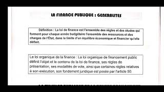 Finance publique  chapitre 1  Les fondements de la loi de finance  juridique économique comptable [upl. by Ahseal]