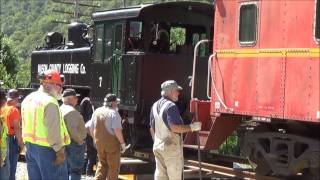 HD SteamFest 2014 Series Mason County Logging Co 7 Arrives at Brightside 052814 [upl. by Nerwal]