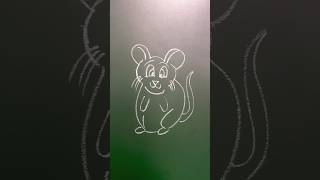 simple How to draw mouse on chalkboard easy 🐭 Drawing for kids viralshortsvideo shorts [upl. by Odama]