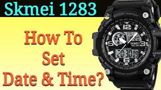 Skmei 1283 Watch Time Setting Instructions  How To Set Skmei 1283 Analog amp Digital [upl. by Magocsi108]