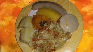 HOW TO MAKE STEAM CABBAGE AND SALTFISHJAMAICAN🇯🇲LIVING IN FRANCE🇫🇷 [upl. by Welbie646]