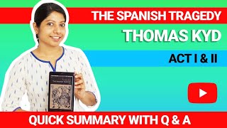 NTAUGC NET ENGLISH 2022 The Spanish Tragedy by Thomas Kyd  Quick summary Questions and Answers [upl. by Stevena818]