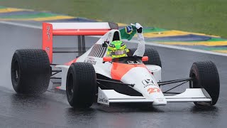 Lewis Hamilton driving AYRTON SENNAs Car in the 2024 Brazil Grand Prix [upl. by Acnaiv]