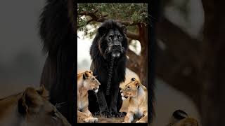 Majestic Black Lion next to his 2 lionesses [upl. by Ettezil]