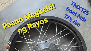 How to Install Spokes on Motorcycle DIY kabit ng rayos ng motorsiklo TMX 125 Rusi 125 [upl. by Ro463]