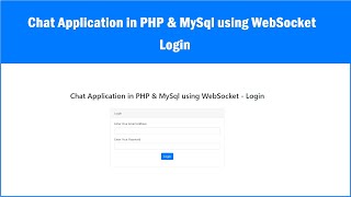 Chat Application in PHP amp MySql using WebSocket  Login [upl. by Ahseinod641]