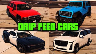 GTA 5  The Chop Shop DLC  ALL Drip Feed Cars Prices amp Real Life Counterparts [upl. by Eisset]