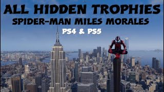 ALL HIDDEN TROPHIES on SpiderMan Miles Morales Nonstory Related PS4  PS5 [upl. by Yknip516]