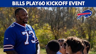 Dion Dawkins And Buffalo Bills Teammates Join Kids For Play60 Launch Event [upl. by Ademla]