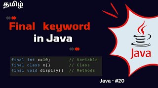 Java Final Keyword  final class final variable final method [upl. by Gobert]