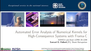 Automated Error Analysis of Numerical Kernels for HighConsequence Systems with FramaC [upl. by Dniren]