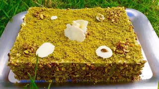 gateau russe pistache recette كيكة الروس بالفستق علي طريقة المحترفين لأعياد الميلاد [upl. by Niessuh]