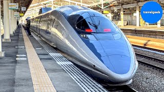 Riding Japans BULLET TRAIN Shinkansen Series 500  Osaka  Hiroshima [upl. by Bred19]