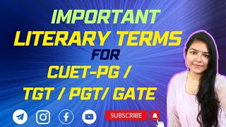 Most Important Literary Terms for CUETPGTGT PGT GATE English Literature literaryterms english [upl. by Eilatan]