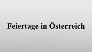 Feiertage in Österreich [upl. by Ayardna]