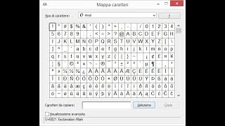 mappa caratteri windows [upl. by Arayt]