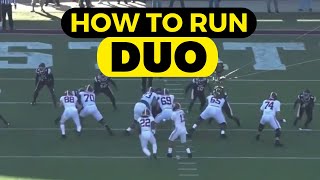 How To Run The Duo Concept  Key Techniques For Running The Duo Play In a Gap Scheme Offense [upl. by Naylor]