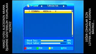 Türksat 4A 360 TV Kanal Arama İşlemi [upl. by Barbi360]
