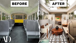 3 Interior Designers Convert The Same School Bus  Space Savers  Architectural Digest [upl. by Rbma]