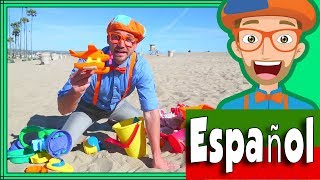 Blippi Español en La Playa con Juguetes de Arena  Aprende Colores para Niños [upl. by Naegem]