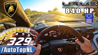 840HP LAMBORGHINI Urus 329KMH on AUTOBAHN NO SPEED LIMIT by AutoTopNL [upl. by Sheffield615]