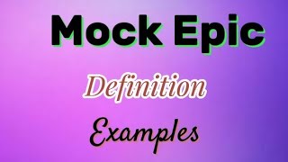 What is Mock EpicDefinition of Mock EpicMock Epicin Urdu Hindienglish [upl. by Theran]