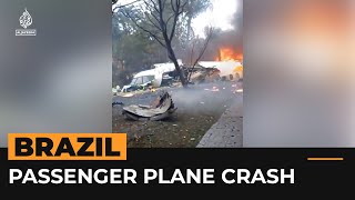 Plane with 62 on board crashes in Brazil  AJ Shorts [upl. by Lahey]