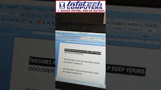 Create Underlines Word Document  Infotech Computers Bhagya Nagar Kurnool 6302358106 training [upl. by Weksler161]