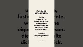 Mach dich für niemanden klein – Sei du selbst ☝️ [upl. by Leanna587]