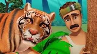 The Thankful Tiger Hindi Kahaniya  Hindi Stories for Kids  Infobells [upl. by Drarig]