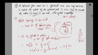 A spherical glass vessel has a cylindrical neck 8 cm long and 1 cm in radius  Class 10 Maths [upl. by Correna]