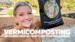 Installing Garden Bed Vermicomposting🪱All the Benefits of Worm Bins Without the Fuss [upl. by Eitteb]