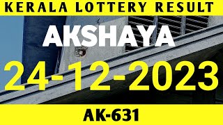 Kerala Lottery Result 24122023 Akshaya Ak631 [upl. by Anilra]