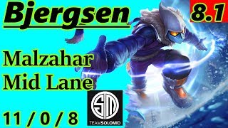 TSM Bjergsen as Malzahar VS Lux Mid Lane  S8 Patch 81  Full Gameplay [upl. by Gradey]