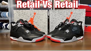 Air Jordan 4 Bred Reimagined Retail Vs Retail Review Very interesting [upl. by Aderf]