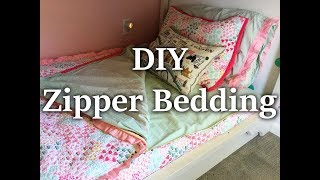 DIY Zipper Bedding using sheets and blankets you already have [upl. by Morlee]