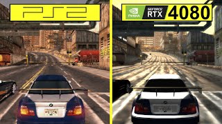 Need for Speed Most Wanted PS2 vs PC RTX 4080 4K Low Settings Graphics Comparison [upl. by Naujahs489]