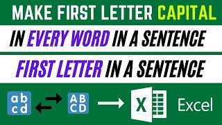 Make First Letter Capital in EVERY WORD or make the FIRST LETTER capital of a Sentence  Excel Tips [upl. by Yuria]