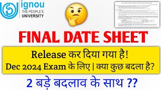 Breaking NewsDec 2024 Exam Final Date Sheet Release decexam2024 ignou finaldatesheet exam [upl. by Aital]